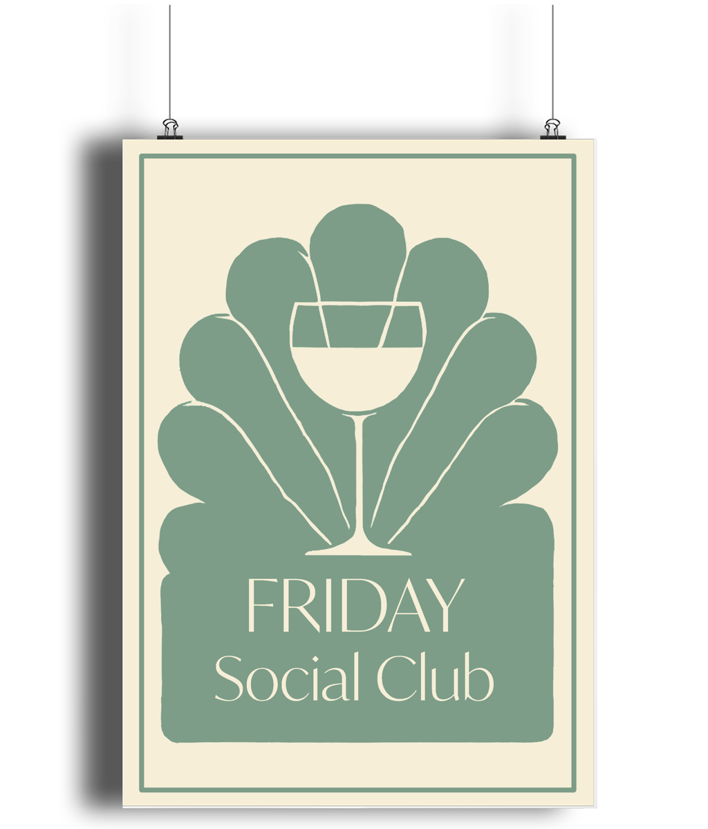 Friday Social Club Portrait Art Poster Print