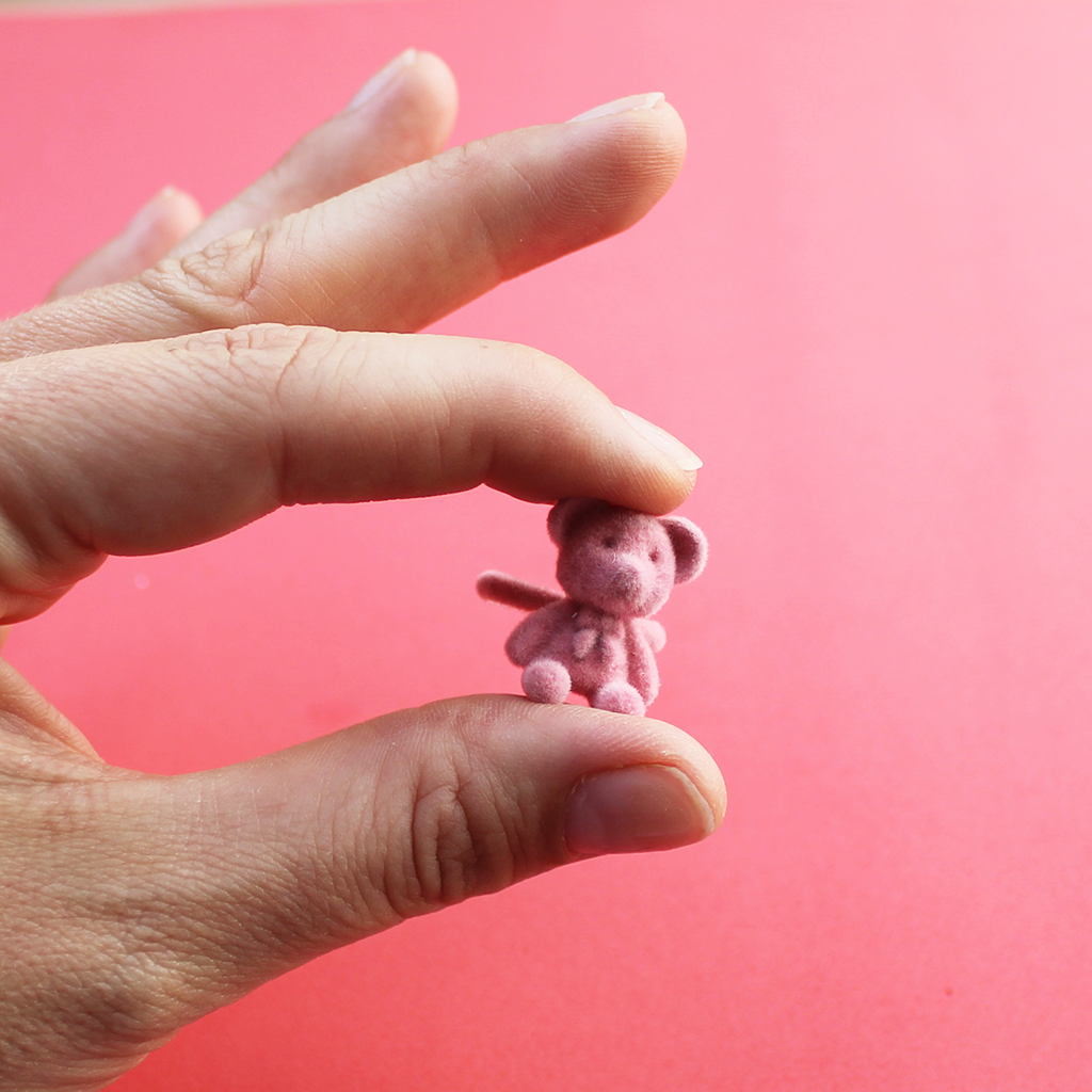 Kids Fluffy Pink Teddy Bear Ring