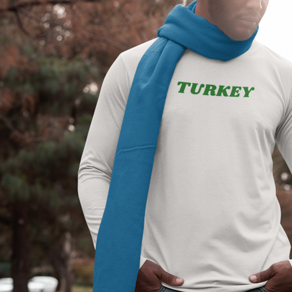 Mens Christmas 'Turkey' slogan Long Sleeve Tee