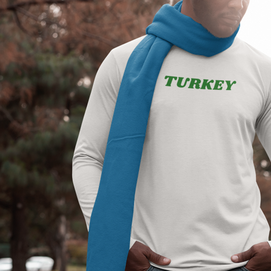 Mens Christmas 'Turkey' slogan Long Sleeve Tee